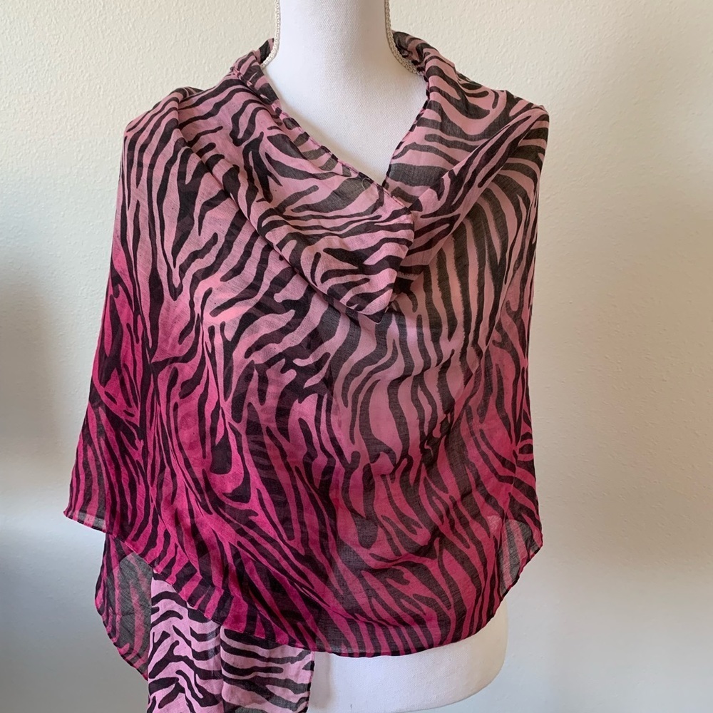 Pink Zebra Print Scarf